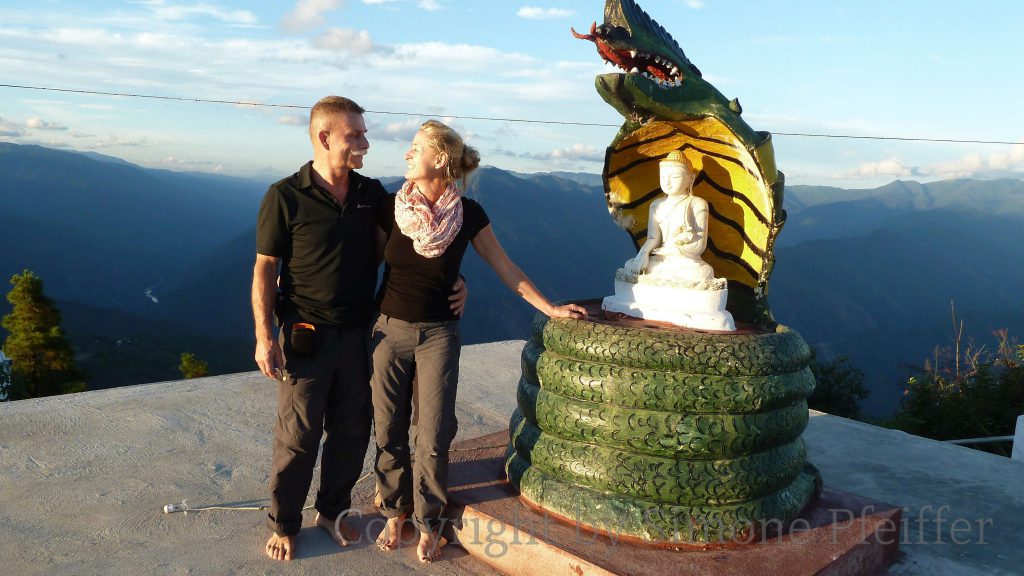 Falam, at the Stupa. www.explorations-travel.com Falam Stupa